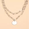 Vintage Round Charm Layered Necklace Women'S Jewelry Layered Accessories For Girls Clothing Aesthetic Gifts Fashion Pendant
