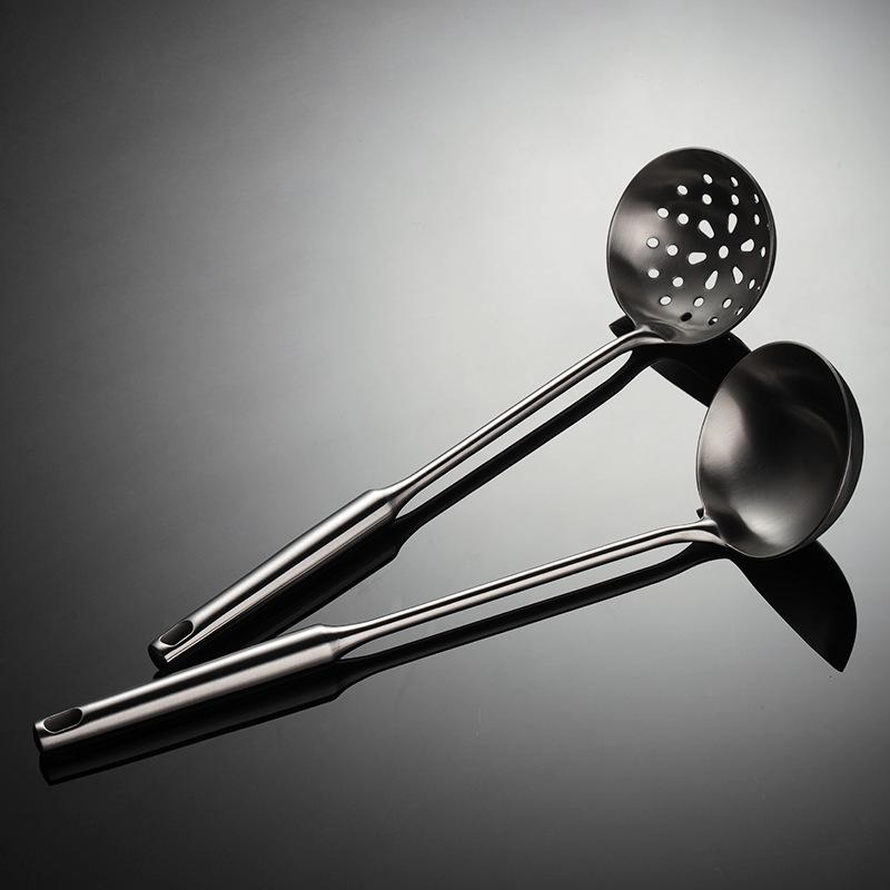 304 Stainless Steel Skimmer & Ladle Set with Stand-Up Hollow Handle for Kitchen Cooking