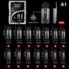 140Pcs Sandwich Nail Dual Forms Reusable Mixed 14 Size Short Oval Square Top & Bottom Nail Mold For Builder Extension