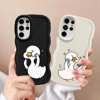 Soft Phone Cover Case for Samsung Galaxy A26 S20 FE S22 Ultra S23 Plus A25 S21 S25 S24 A24 A36 A35 A34 A54 A55 Cartoon Duck