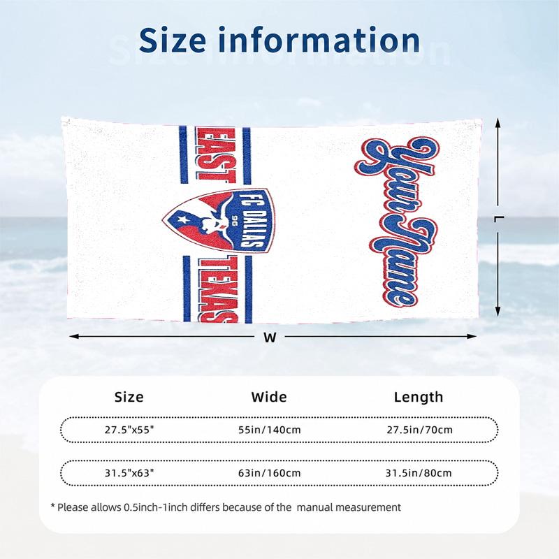 FC Dallas Custom Name Beach Towels Also Serve As Bath Towels Summer Essential a Musthave for the Outdoors the Beach and the Pool