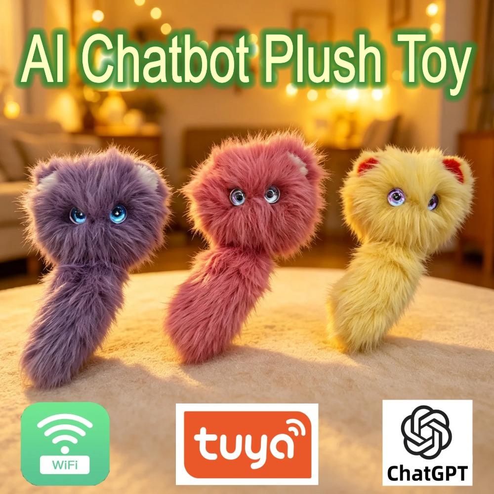 Peluche Parlante Compagno Robot Chat Occhi LED E-Pet Interattivo Ricaricabile Tipo Tuya Porta di Ricarica Tipo C WiFi ChatGPT