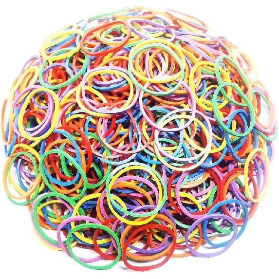 500Pcs 1inch 25mm Small Assorted Rubber Bands Bulk Elastic Wide Money Colorful Rubber Bands Ring Stationery Holder Sturdy Strong Stretchable Band