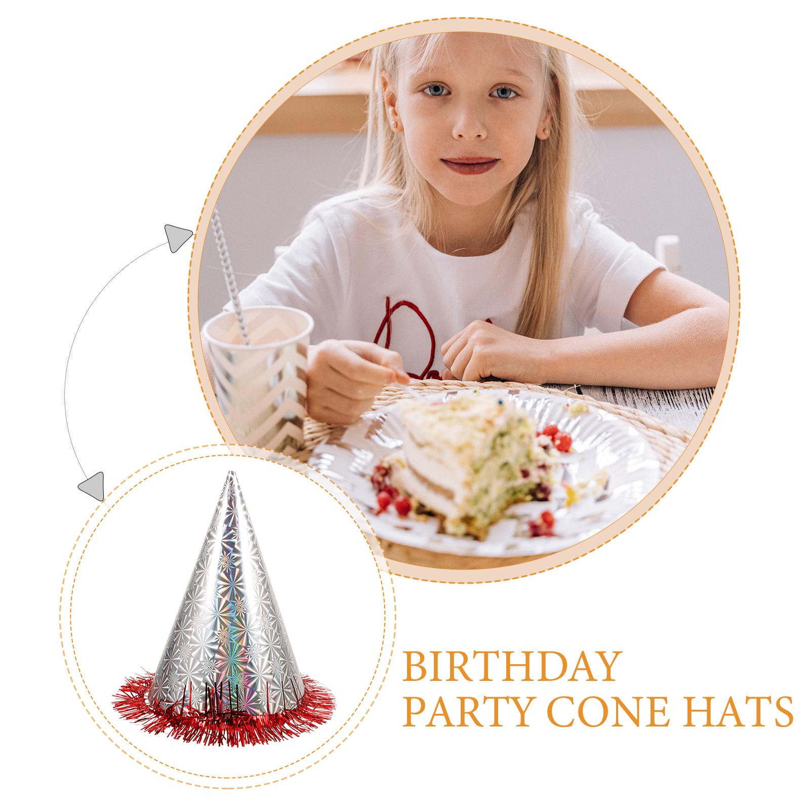 18Pcs High-End Triangle Party Hats Hard Paper Glitter Tassel Birthday Hats Adults Party Decorations Birthday Hat 20X13.5X13.5CM