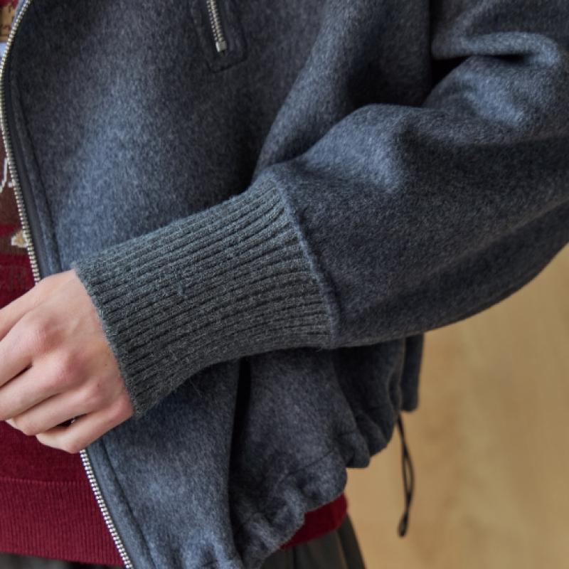 Maxza Double Zipper High Neck Handmade Jacket Ze12hj003nh