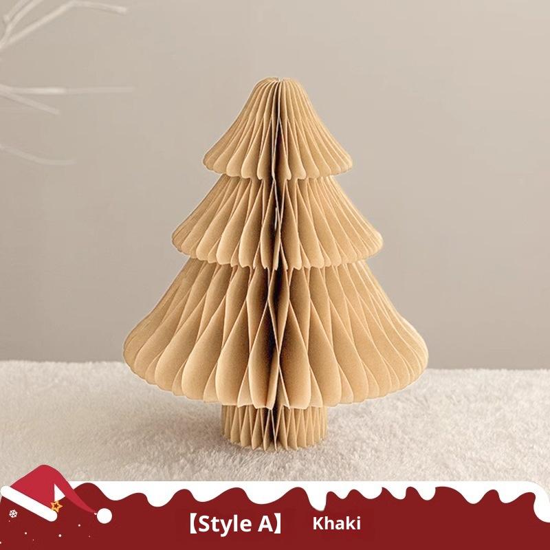 Stor juletrepynt 3D honeycomb-kule sammenleggbart papir juletre Navidad dekorasjoner skrivebord hengende juledekor