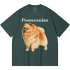 230GSM 100% bavlněné tričko s potiskem pomeraniana, vtipná trička ve stylu Harajuku, tričko z česané bavlny