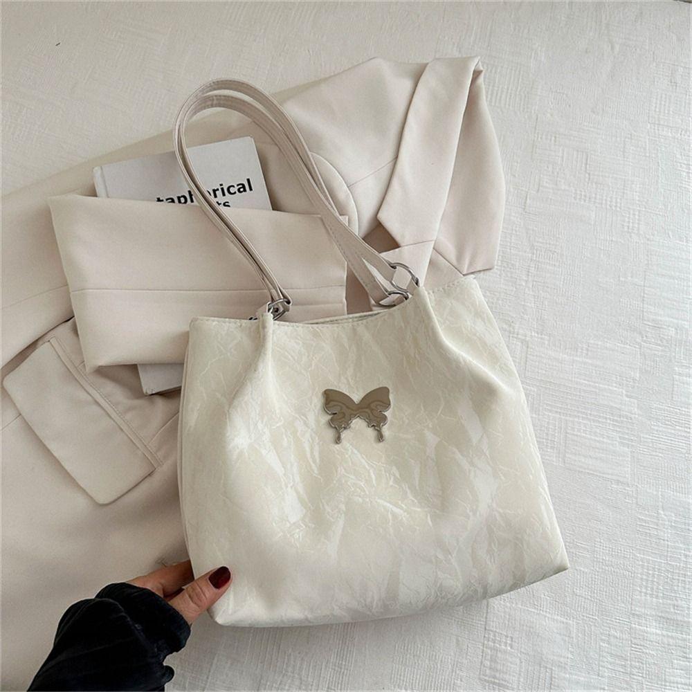 Solid Color Sweet Shoulder Bag Korean Style Luxury Handbag Fashion Underarm Tote Bag  Party