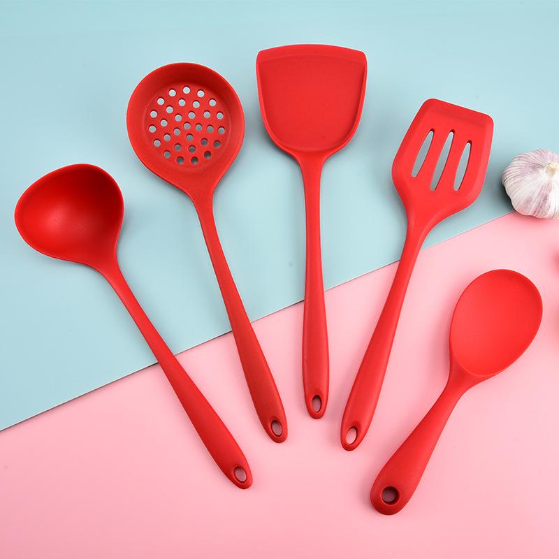Silicone Kitchen Utensil Set  Heat Resistant Spatula Soup Spoon Rice Spoon Kitchen Tools Nonstick for Cooking Baking Mixing