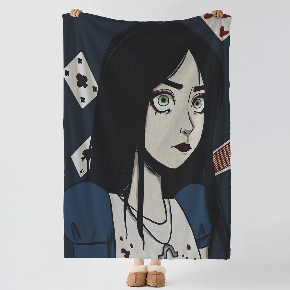 Game A-Alice Madness Returns-S Throw Thick Comfort Flannel Quilt, Multi-scene Use Indoor Outdoor Daily Nap