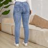 Womens High Stretch Low Rise Slim Fit Denim Jeans With Ruched Side Pockets Streetwear Trendy Cropped Flare Style