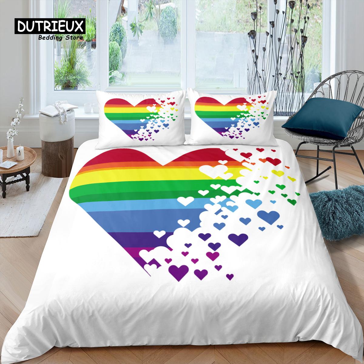 

Home Living Luxury 3d Heart Bedding Set Wedding Duvet Cover Set Pillowcase Kids Bedding Set Queen and King EU/US/AU/UK Size (135x200cm)