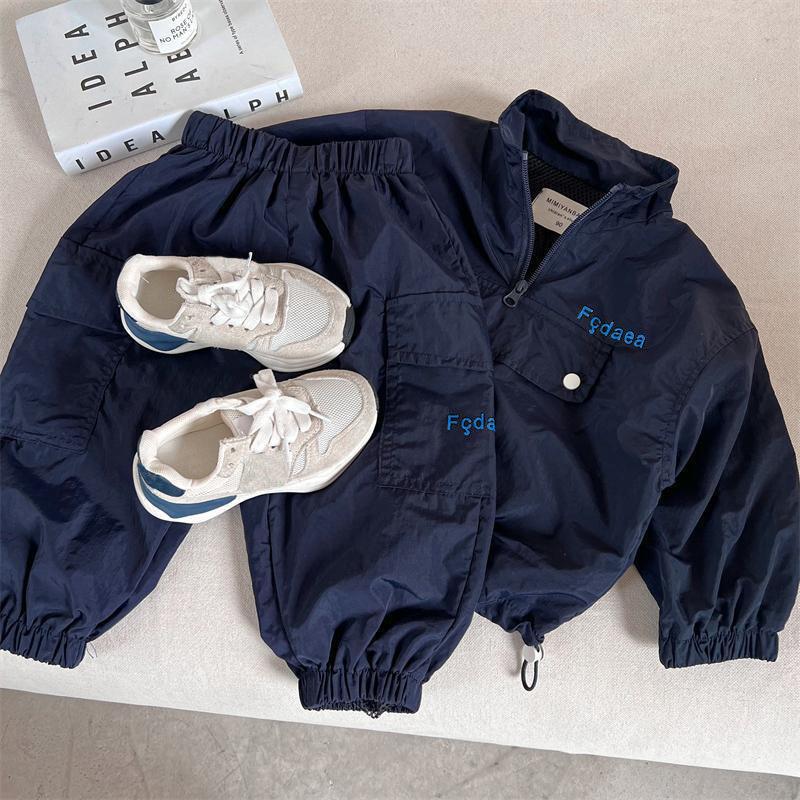 Autumn Children Casual Sportswear Set Boys Girls Interchange Jacket Pants Suit Kids Vintage Cargo Pants Outfits
