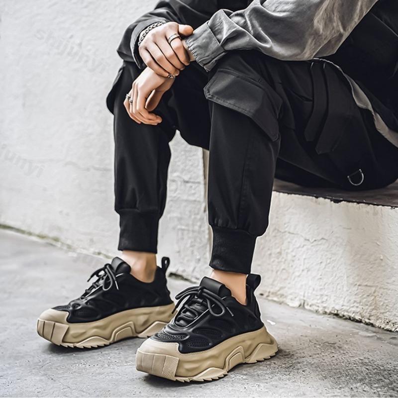 Fashion Men's Fashion Trend Versatile Casual Thick Sole Sports Shoes 2025 Autumn New Mesh Breathable Comfortable Low Top Chunky sneakers