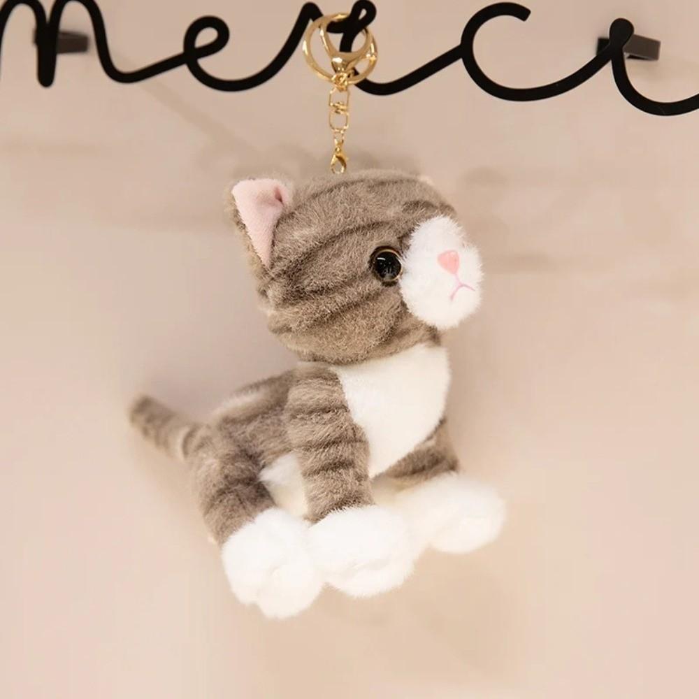 15CM Simulated Cat Doll Plush Keychain Toy Cute Kitten Pendant  Kids Girls Gift