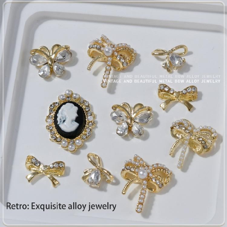 3pcs Nail Art Charms Nail Crystals Charms Bowknot Nail Rhinestones Nail Jewels