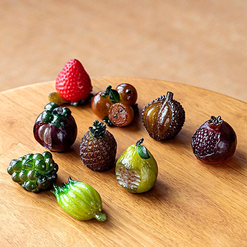 Chinese Resin Color Changing Tea Pet Lucky Fruit Model Tea Figurine Ornaments Home Tea Set Decoration Tea Ceremony Accessories