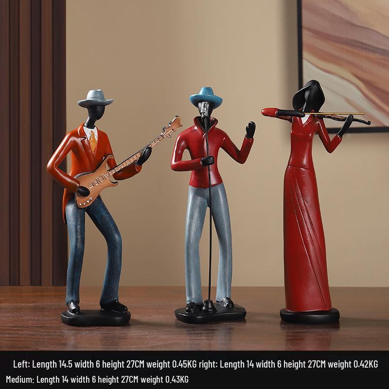 Xianci Retro Band Figure Ornament for Home and Living Room Decor, Perfect for Wine Cabinet, Bookcase, or Electronic Organ Display.