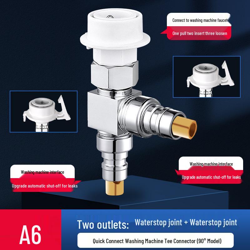 Dual Outlet Washing Machine Faucet Splitter Valve
