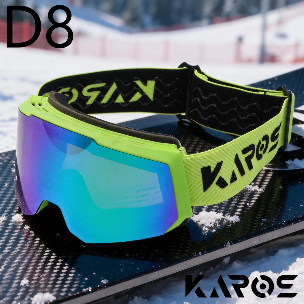 KAROS Ski goggles, outdoor snow goggles, double-layer anti-fog snow goggles, suitable for single and double boards, high-definition goggles, can be