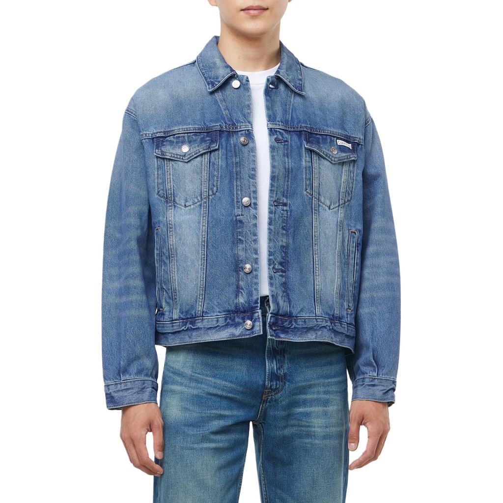 Calvin Klein Single Breasted Short Sleeve Denim Jacket Men jackets 4RD706G-ZY2