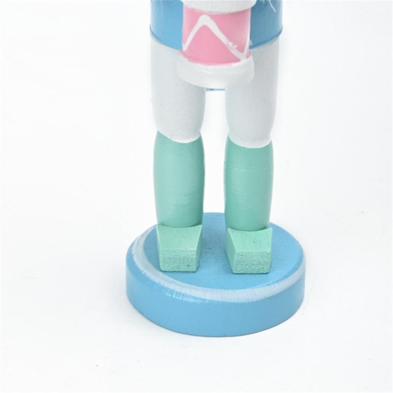 6pcs Festival Wood Soldier Figurines Holiday Nutcrackers Ornament in Soft Color for Creative Party Decoration