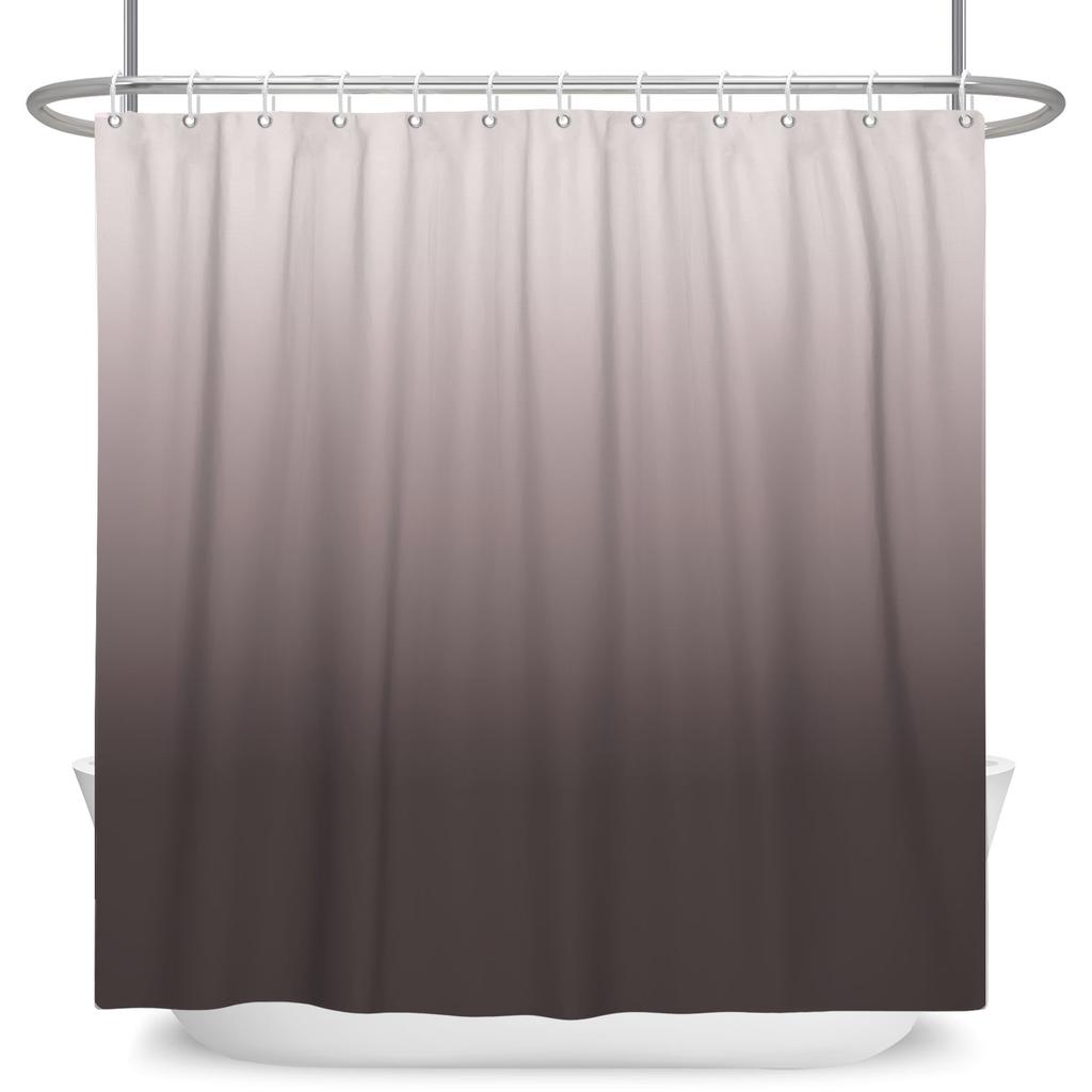 Modernes einfaches Duschvorhang-Set mit 12 Haken, einfarbig, Farbverlauf, abstrakt, elegant, wasserdicht, Polyester, Badezimmer-Vorhang-Dekor