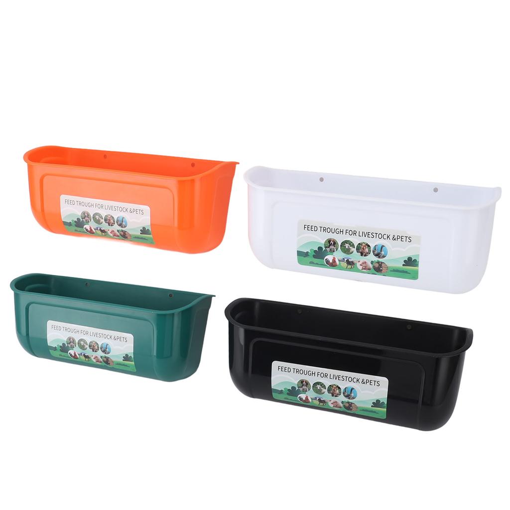 4 Stück Futtertrog Großes Fassungsvermögen Zaunhängend PP-Kunststoff für Nutztiere Ziegen Haustiere Hühnerfutterspender