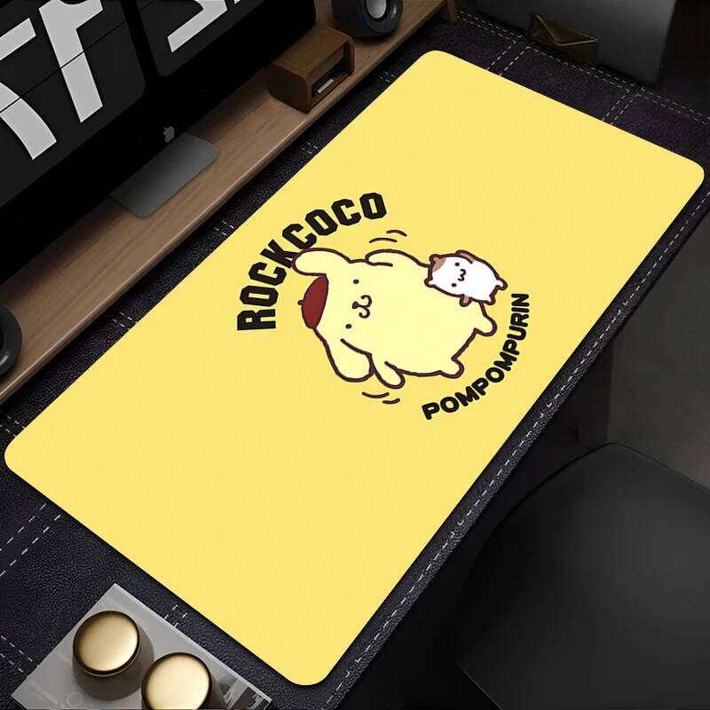 Mouse Pad Yellow Bread Dog Cartoon Mousepad PC Ppompompurin Gamer Cabinet Keyboard Rug Laptop Anime Kawaii XXL Desk Mat