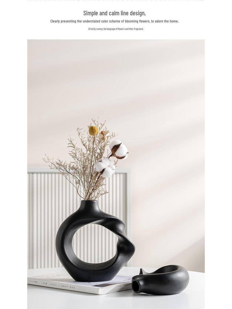 Elegant Ceramic Twisted Flower Vase - Home Decoration Creative Round Pottery Luxury Holder
