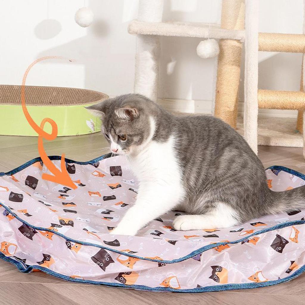 Automatic Cat Toy Indoor Cat Toys For Boredom With Rolling Ball Self-Activity Oxford Rechargeable Automatic Hunting Cover For