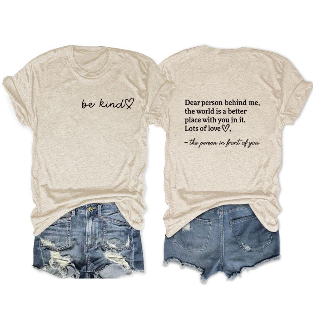 

Front and Rear Printed Short-sleeved Loose Fashion T-shirt S