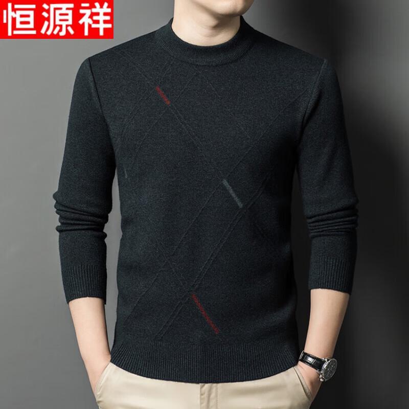 

Hengyuanxiang Men s Thick Round Neck Winter Sweater 3XL