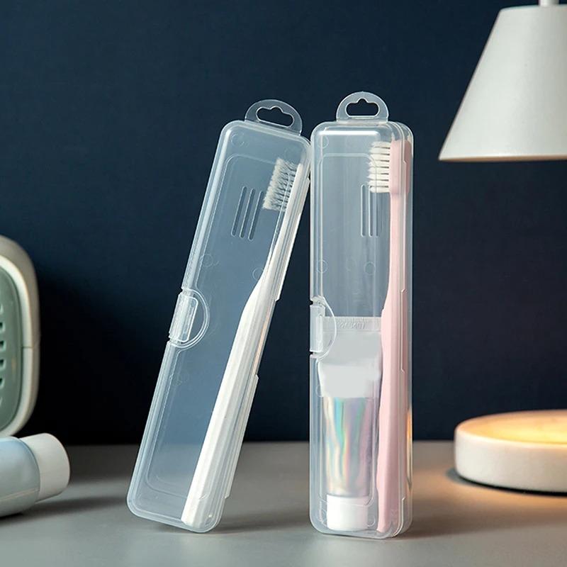 Transparent Toothbrush and Toothpaste Storage Box, Portable Travel Storage Box, Can Be Hung, Very Suitable for Travel Use