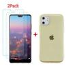 Case and Screen Protector - Apple - iPhone 11 Pro - Yellow - Tempered Glass - Flexible TPU