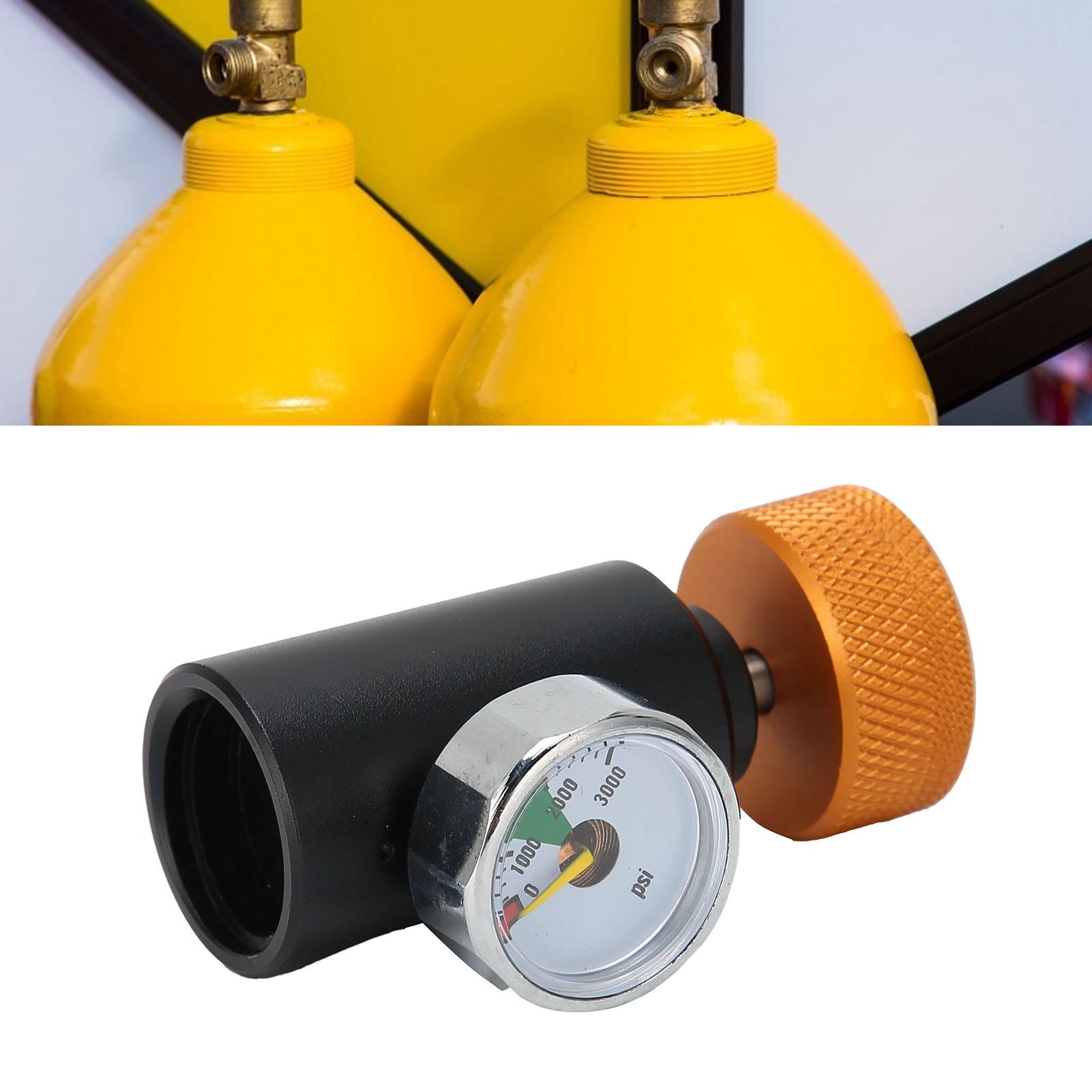 CO2 Újratöltő Adapter, CO2 Palack Szóda Szelep Adapter 3000 psi Nyomásmérővel 8 mm-es Külső Menetes Fej Szén-dioxid Töltéshez