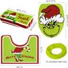 Christmas Decorations 4 Pack Grinch Bathroom Decor Xmas Décor Toilet Lid Cover, Tank Cover, U-Shaped Rug & Seat Cover Pad for Home Indoor Bathroom