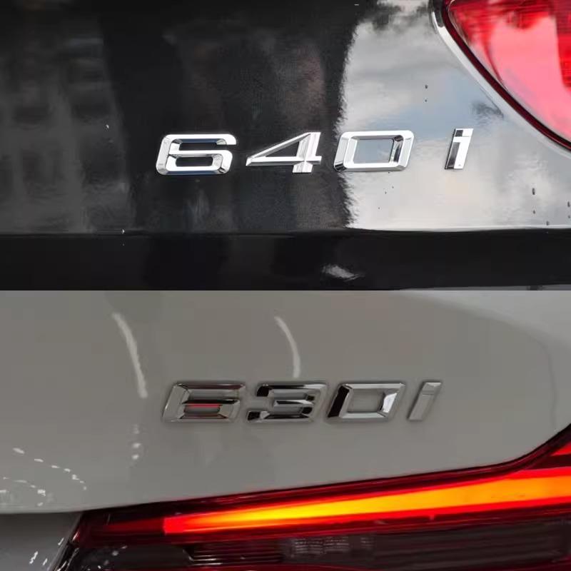 For BMW GT Series E63 E64 F06 F12 F13 G32 Black GT 630i 630d 640i 640d XDrive SDrive ABS Car Trunk Logo Alphanumeric Emblem pf2