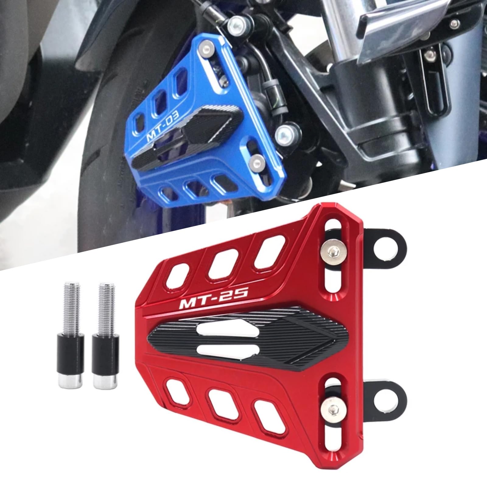 

DOMOPAY Для YZF R3 R25 MT03 MT25 2021-2024 2025 Мотоциклетные аксессуары Защита крышки переднего тормозного суппорта (MT-25, Красный) MT-25 красный