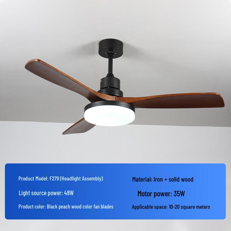 Dream Bubble Retro Solid Wood Ceiling Fan Light