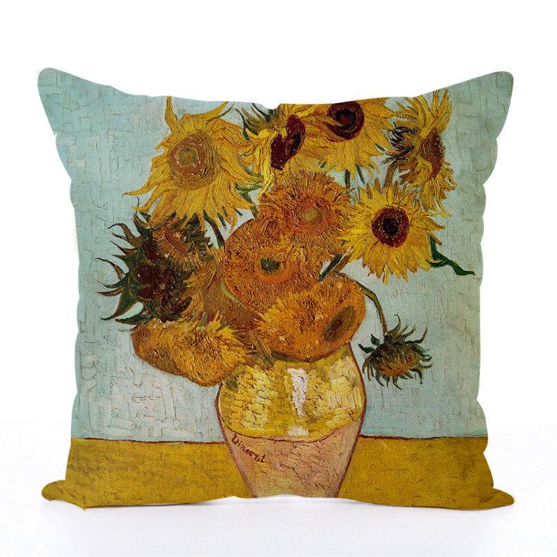 Oil Painting Style Pillowcases Decorative Pillowcases For Home Sofa And Dormitory