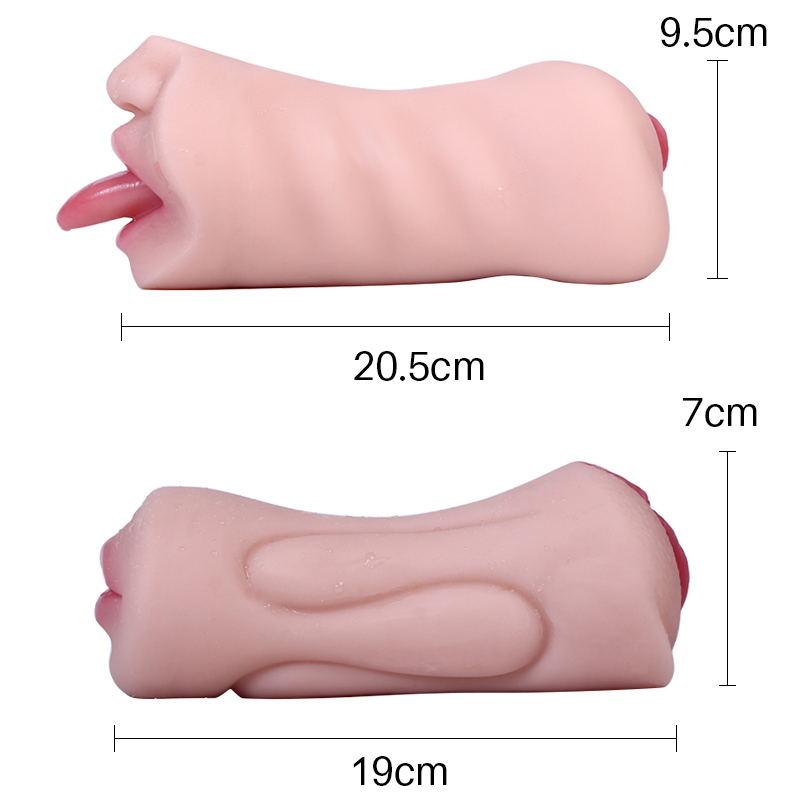 Masturbator masculin Păsărică groasă Canal dublu Suge Sexul oral Simulează Limbă Dinți Vagin adânc Gât Muie