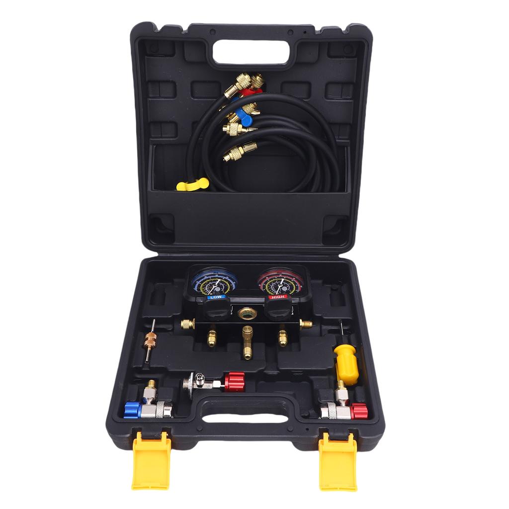 AC Gauge Set with Hoses Enhanced Safety Automotive Manifold Gauge Set Replacement for R410A R32