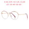 Pink Gold Frame Round Prescription Glasses For The Nearsighted  Anti Blue Rays Steampunk Myopia Spectacles 0 -0.5 -0.75 To -6.0