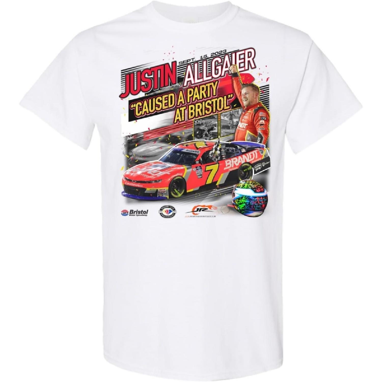 Justin Allgaier #7 NASCAR Xfinity 2023 Bristol Night Race Winner 9.15 XXXXXL белый