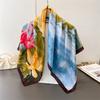 Ink And Wash Lotus Simulation Silk Printing Large Square Scarf Silk Scarf Shawl Headscarf Beach Scarf Neck Protection Scarf Decorative Scarf
