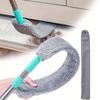 Flat Duster Extendable Long Handle Mop Microfiber Duster Under Appliance Cleaning Tool for Home Apartment Office Floor Furniture
