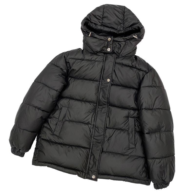 2023 Women's Autumn/Winter Korean-Style Hooded Down Cotton Coat - Small Size, Loose-Fit, Thick, Cotton-Padded Jacket