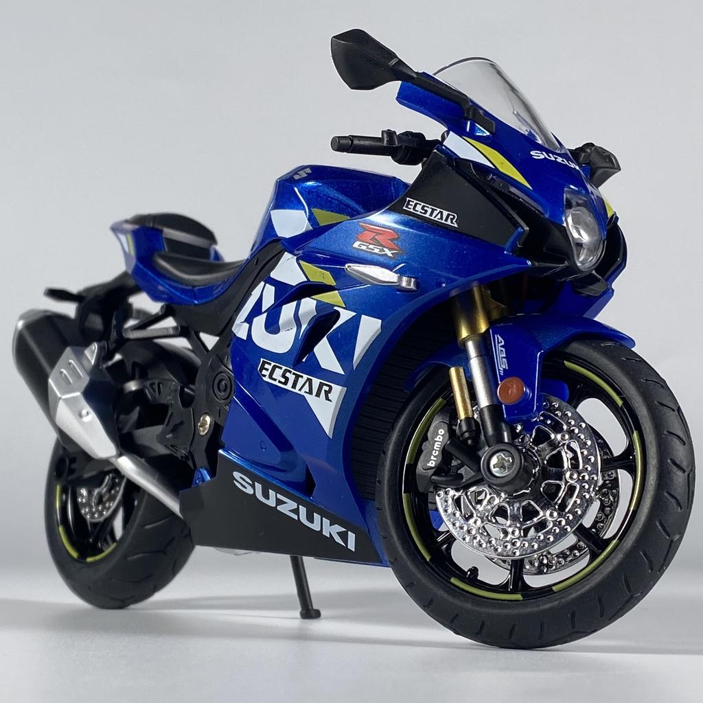 1:12 Suzuki GSX1000R High performance motorcycle Alloy Metal Diecast Model Car Sound & Light Rubber chain Collection Hobby Gifts