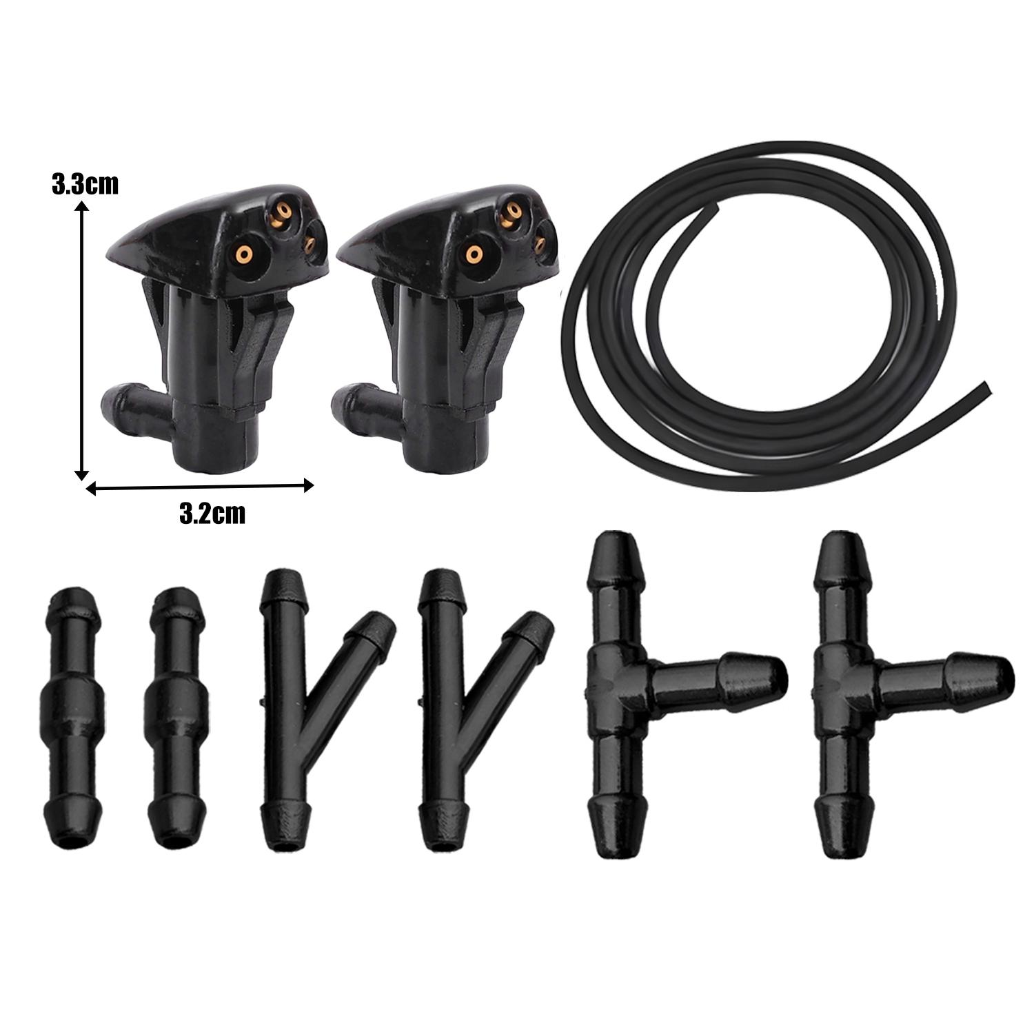

Car Windshield Washer Hose with Connector T-Piece Tube Pipe Splitter Universal Nozzle Hose Tube with Wiper Washer Spray Nozzle